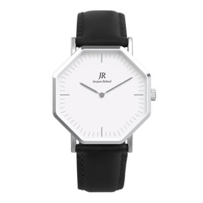 Premier Classic Silver Unisex Black Strap Main
