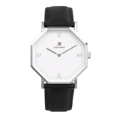 Premier Roman Silver Unisex Black Strap Main